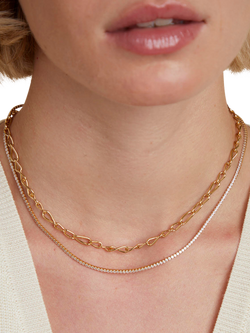 Astrid & Miyu Infinite Slim Chain Necklace, Gold - view 2, Gold