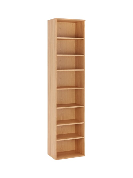 John Lewis Abacus Narrow 7 Shelf Bookcase, FSC-Certified, (Oak Veneer), Oak