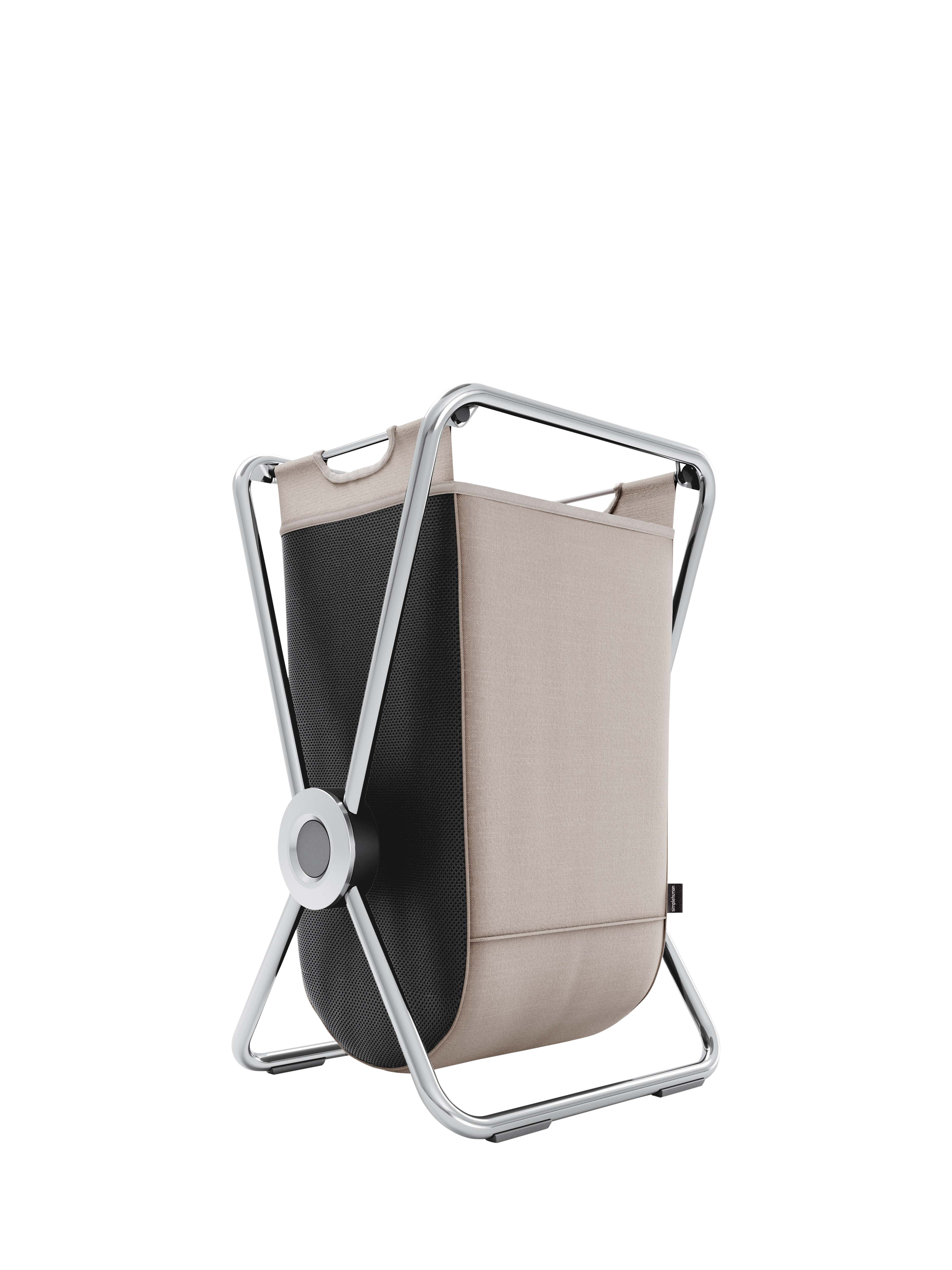 simplehuman Single X-Frame Laundry Hamper, Chrome Steel