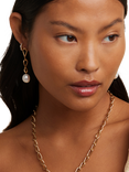 Astrid & Miyu Infinite Pearl Drop Earrings, Gold