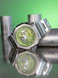 Casio Men's G-SHOCK Date Bracelet Strap Watch, Silver/Green