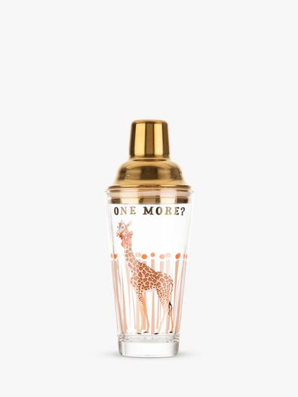 Yvonne Ellen Giraffe Cocktail Shaker, 385ml, Clear/Gold, Clear/Gold