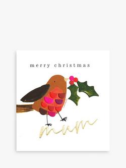 Caroline Gardner Mum Christmas Robins Card, Multi