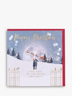 Belly Button Designs Santa's Sleigh One I Love Christmas Card, Multi