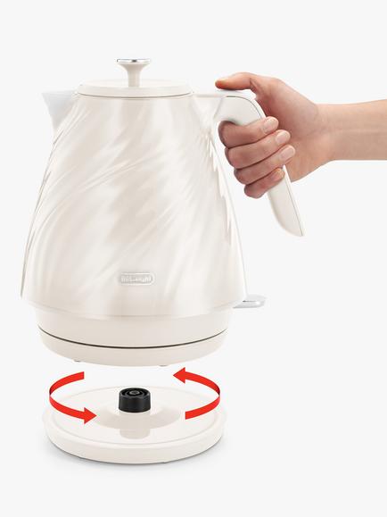 De'Longhi Ballerina Seta Electric Kettle, 1.7L - view 2, Silky Cream