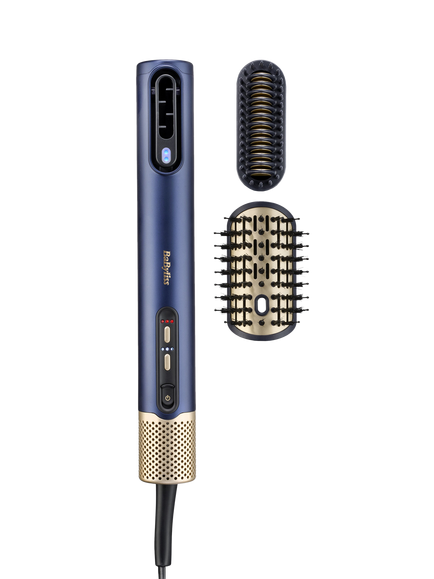 BaByliss Air Wand Hair Dryer, Straightener and Styler All-in-One, Navy/Gold, Navygold