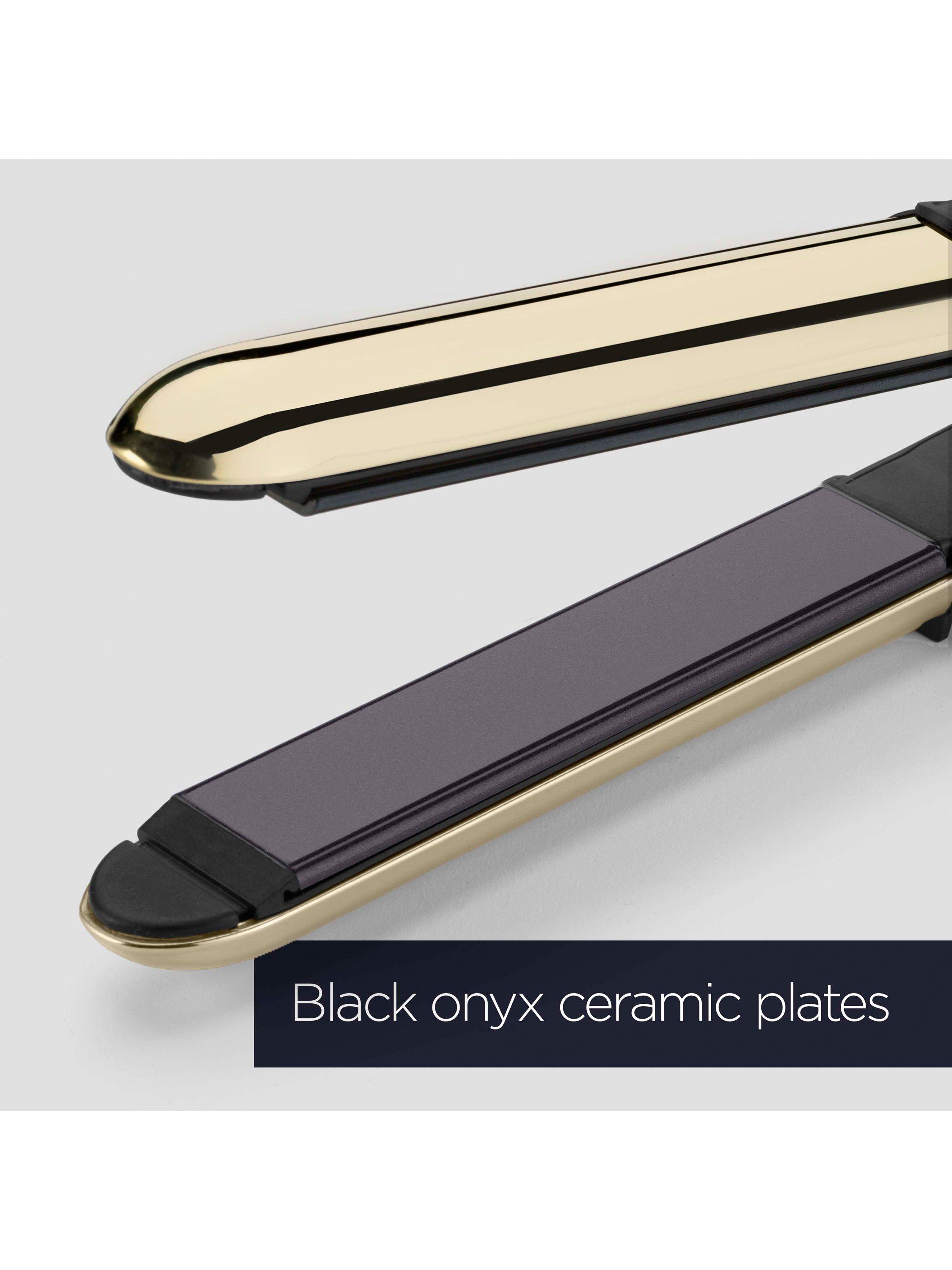 Product image 3 of 7, which shows BaByliss Onyx Hair Straighteners, Black Onyx/Gold