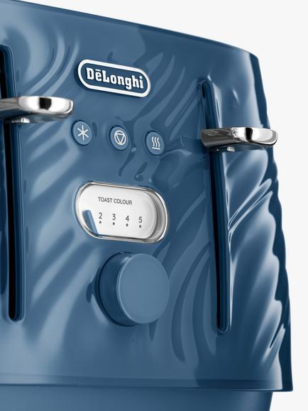 De'Longhi Ballerina Seta 4 Slice Toaster - view 2, Silky Blue
