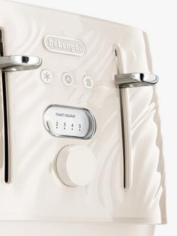 De'Longhi Ballerina Seta 4 Slice Toaster - view 2, Silky Cream