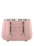 De'Longhi Eclettica 4 Slice Toaster, Pink