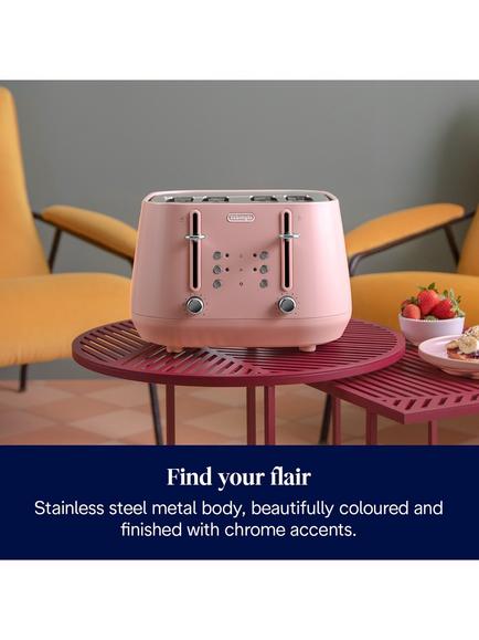 De'Longhi Ecletica CTY4003 4 Slice Toaster - view 2, Pink