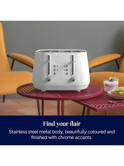 De'Longhi Ecletica CTY4003 4 Slice Toaster - view 2, White