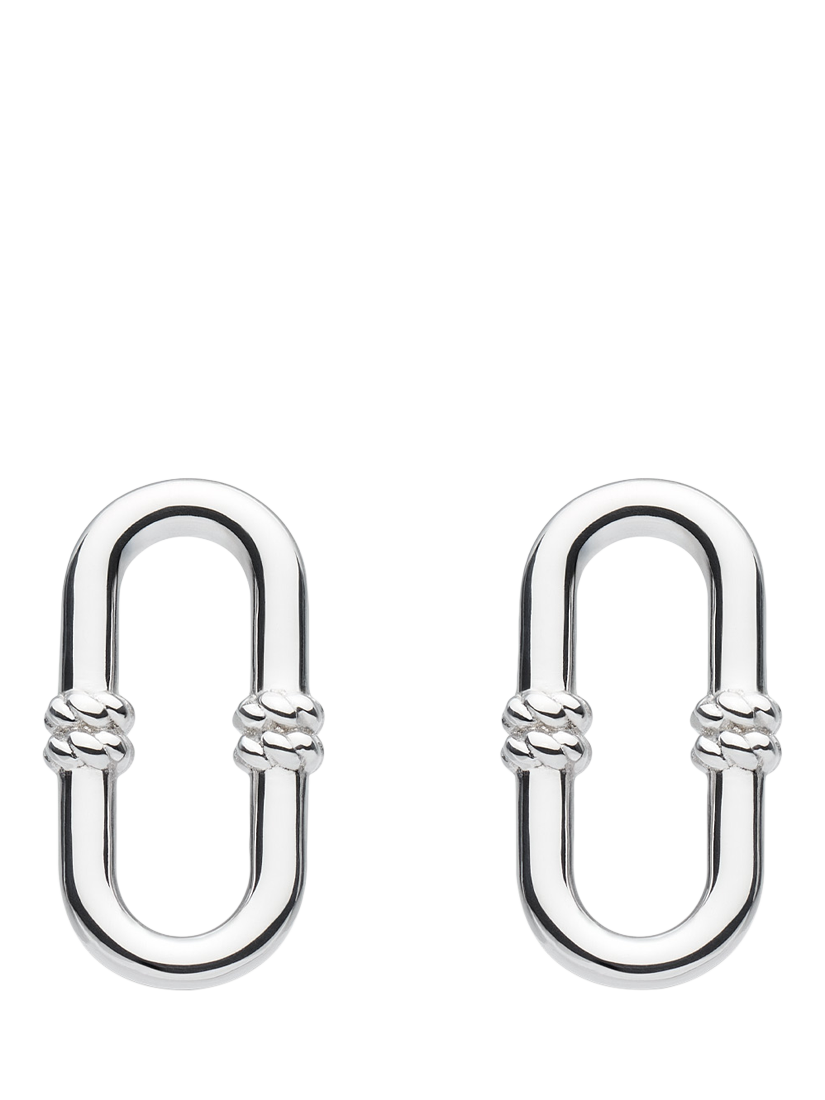 Product image 1 of 3, which shows Kit Heath Marina Rope Bar Link Stud Earrings, Silver