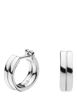 Kit Heath Bevel Unity Huggie Hoop Earrings, Silver, Silver