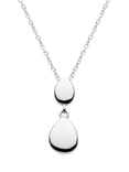 Kit Heath Coast Pebbles Twin Drop Pendant Necklace, Silver