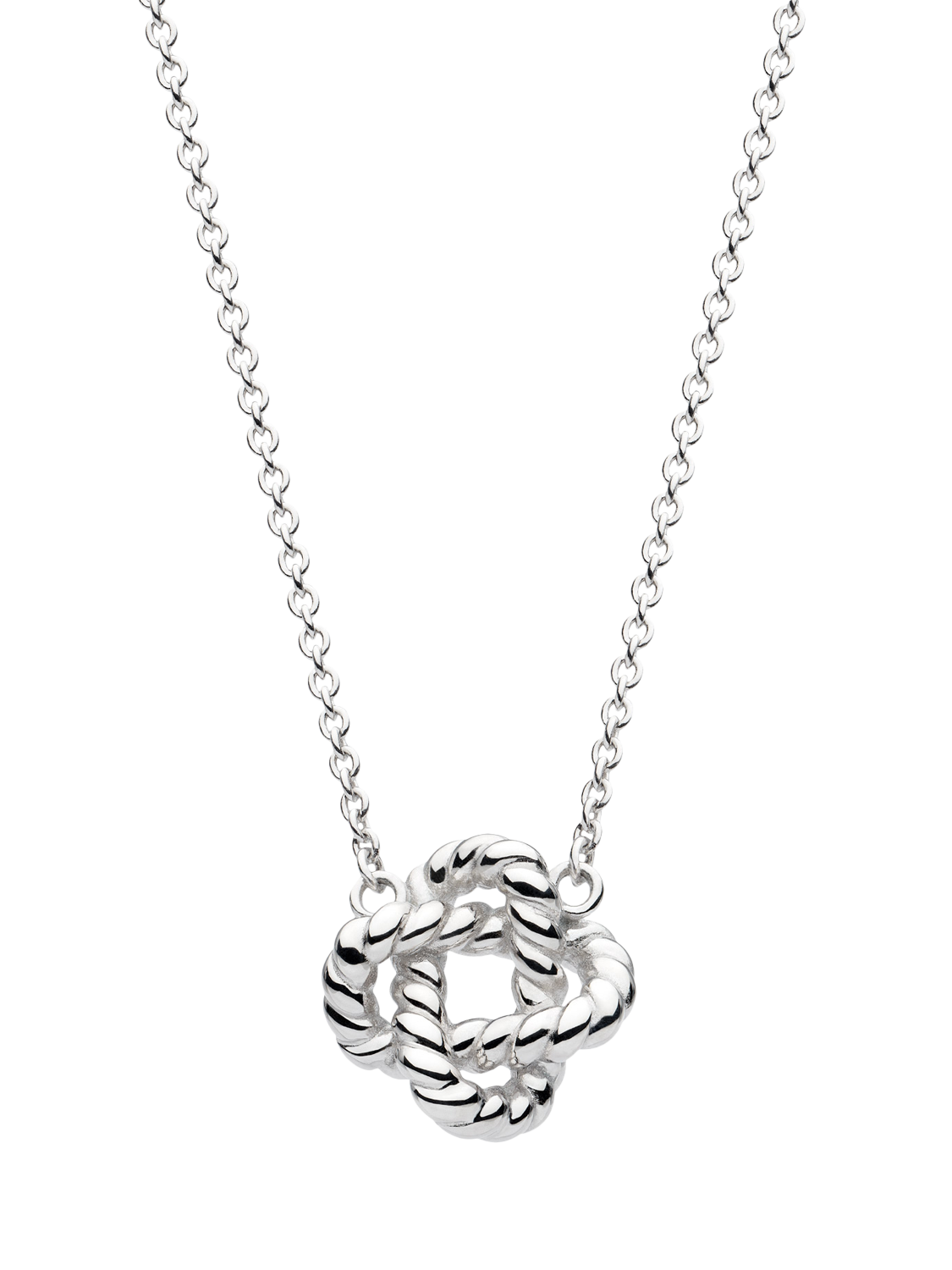 Product image 1 of 4, which shows Kit Heath Marina Rope Knot Necklace, Silver