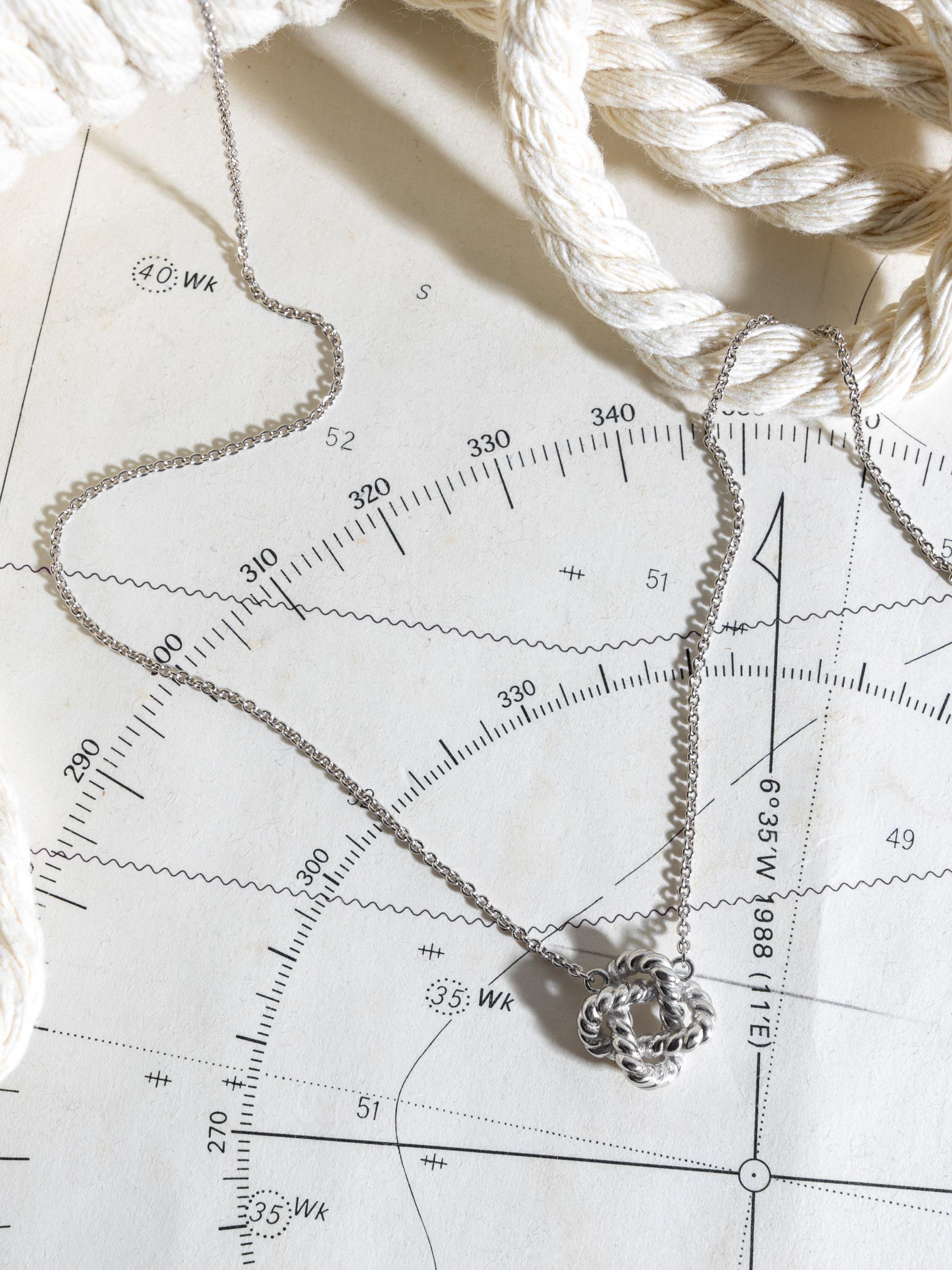 Product image 3 of 4, which shows Kit Heath Marina Rope Knot Necklace, Silver