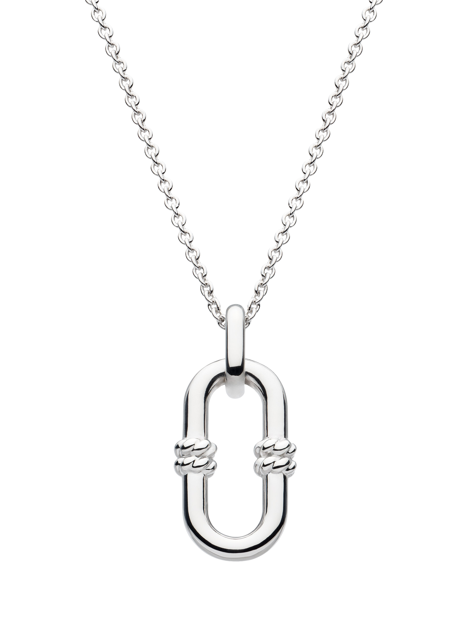 Kit Heath Marina Rope Bar Link Necklace, Silver