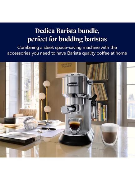 De'Longhi Dedica Barista Bundle ECKG6820.M Coffee Machine Set, Silver - view 2, Silver