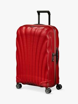 Samsonite C-Lite Spinner 4-Wheel 69cm Medium Suitcase, Chili Red