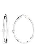 Lauren Ralph Lauren Crystal Hoop Earrings, Silver/Clear