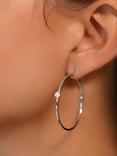 Lauren Ralph Lauren Crystal Hoop Earrings, Silver/Clear