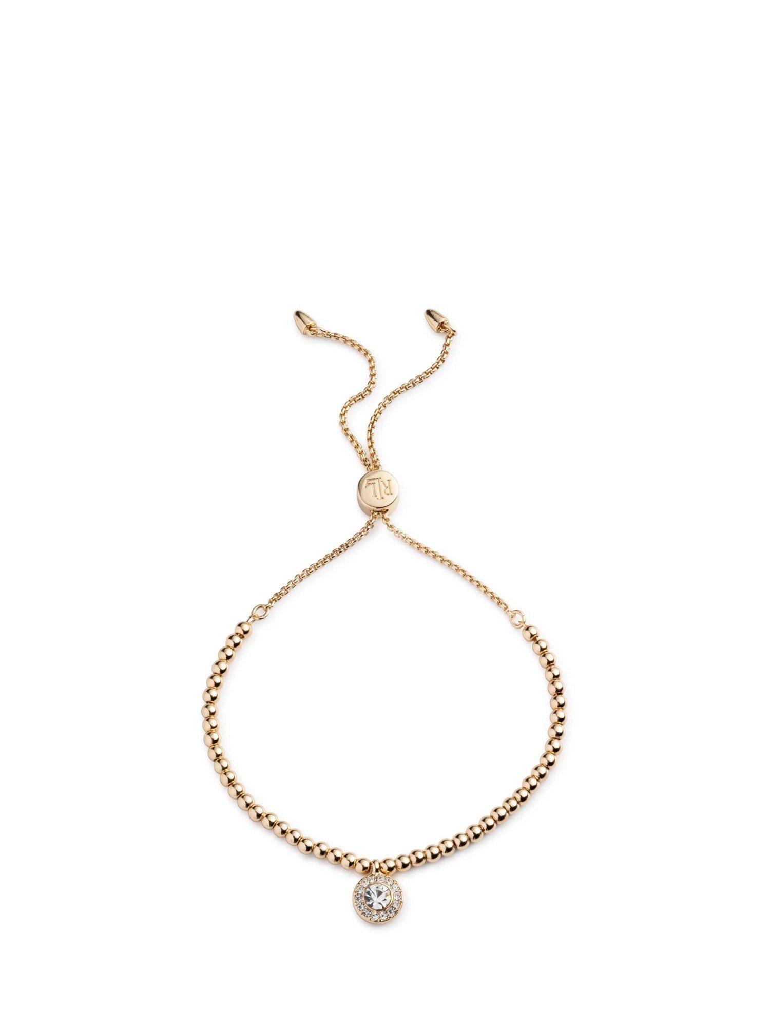 Lauren Ralph Lauren Halo Crystal Drop Beaded Bracelet, Gold/ Clear