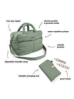 Done by Deer Quilted Changing Bag, 24L - view 2, Green