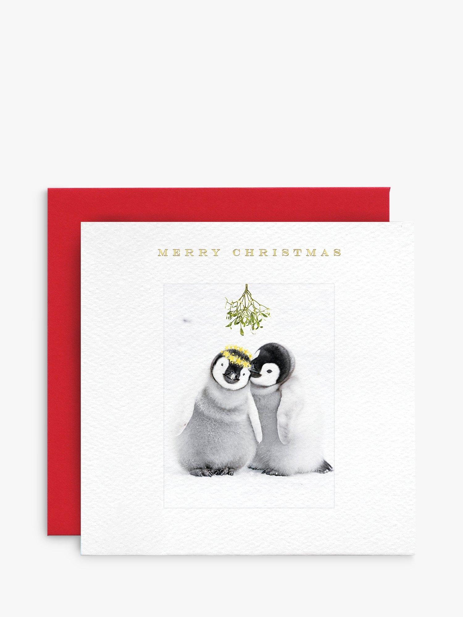 Susan O'Hanlon Cuddling Penguin Chicks Christmas Card