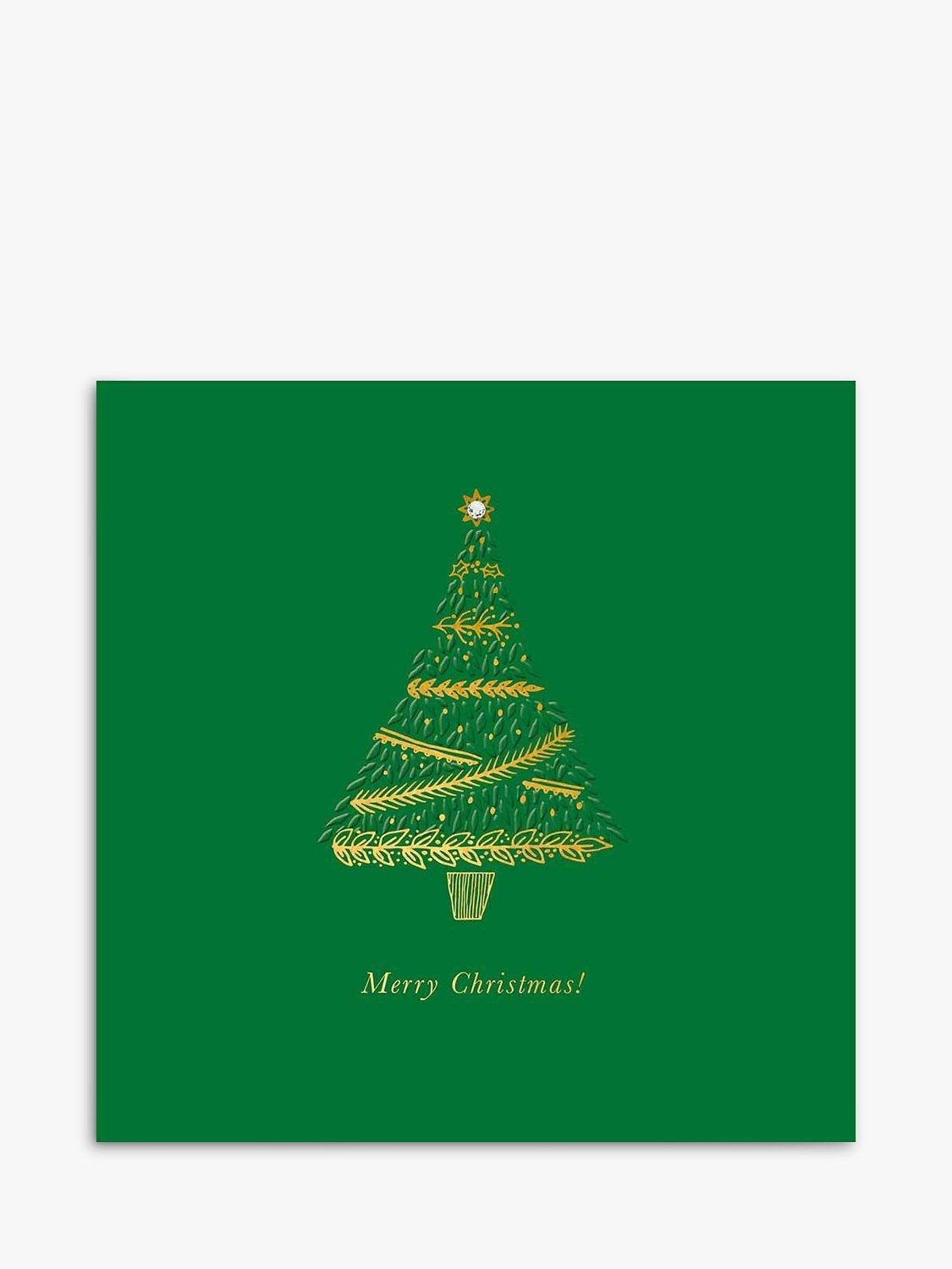 The Proper Mail Company Green and Gold Christmas Tree Card