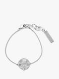 Tutti & Co Destiny Cubic Zirconia Star Disc Chain Bracelet, Silver