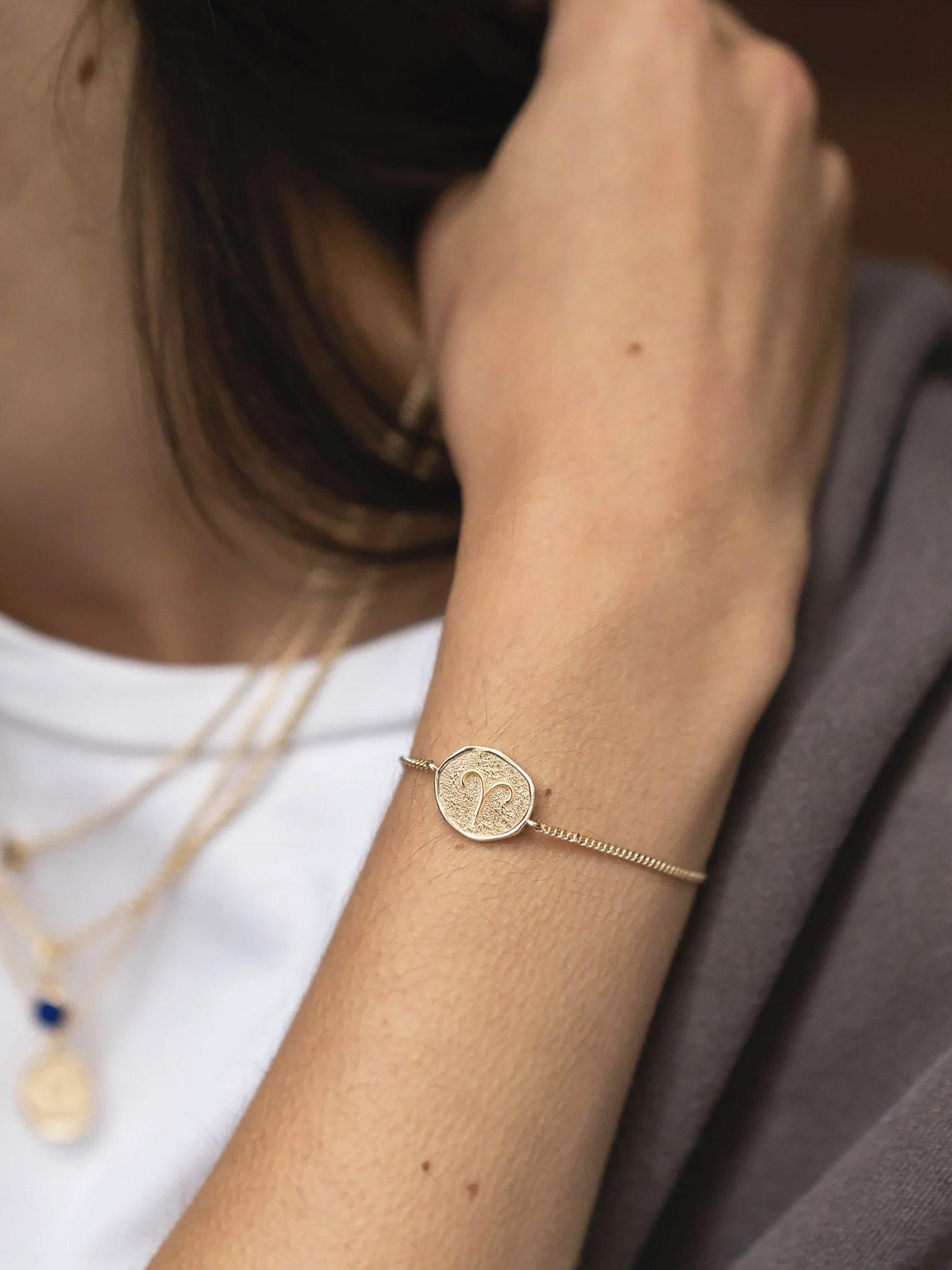 Product image 2 of 3, which shows Tutti Zodiac Charm Chain Bracelet, Gold, Aries