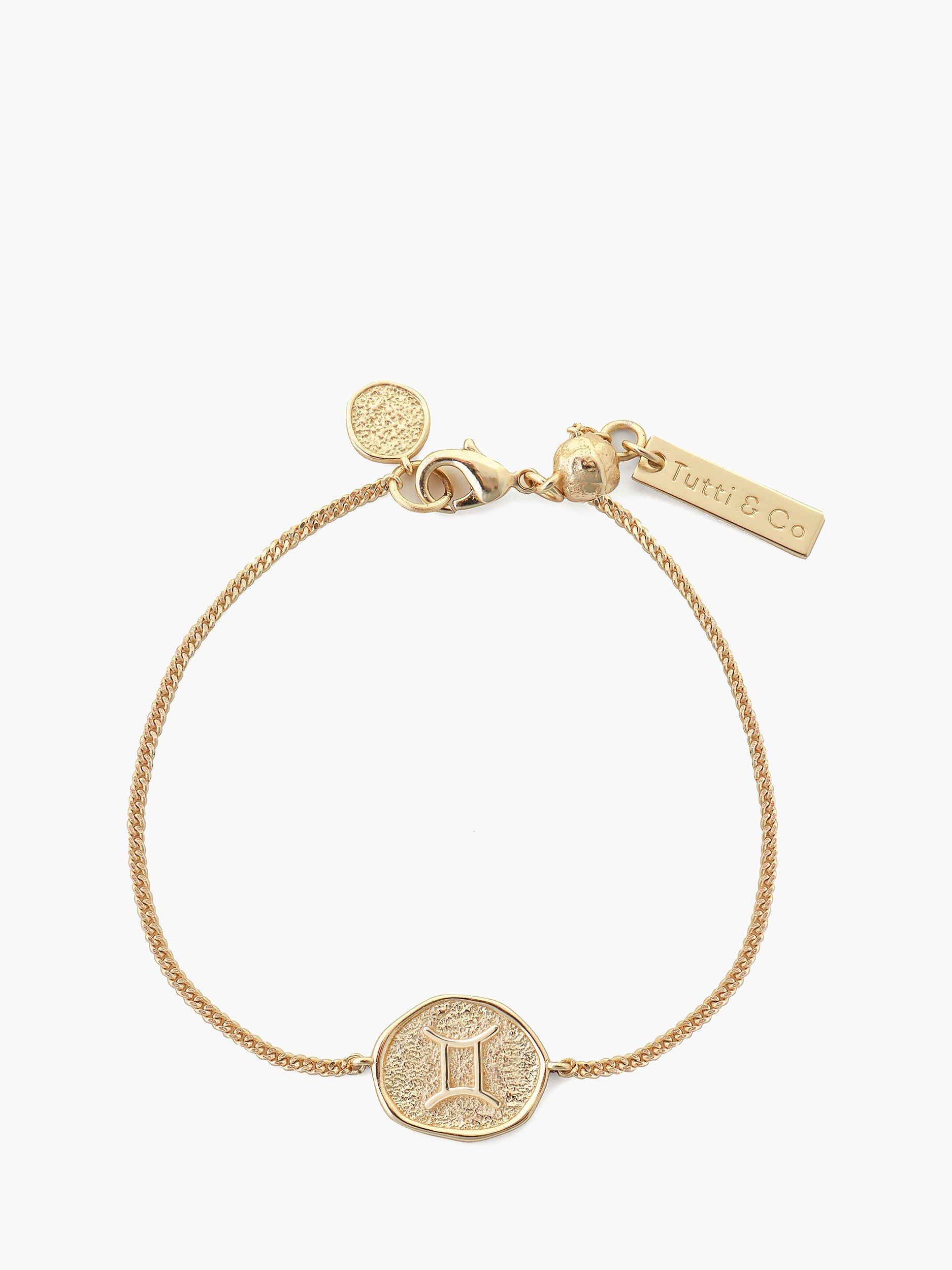 Product image 1 of 4, which shows Tutti Zodiac Charm Chain Bracelet, Gold, Gemini