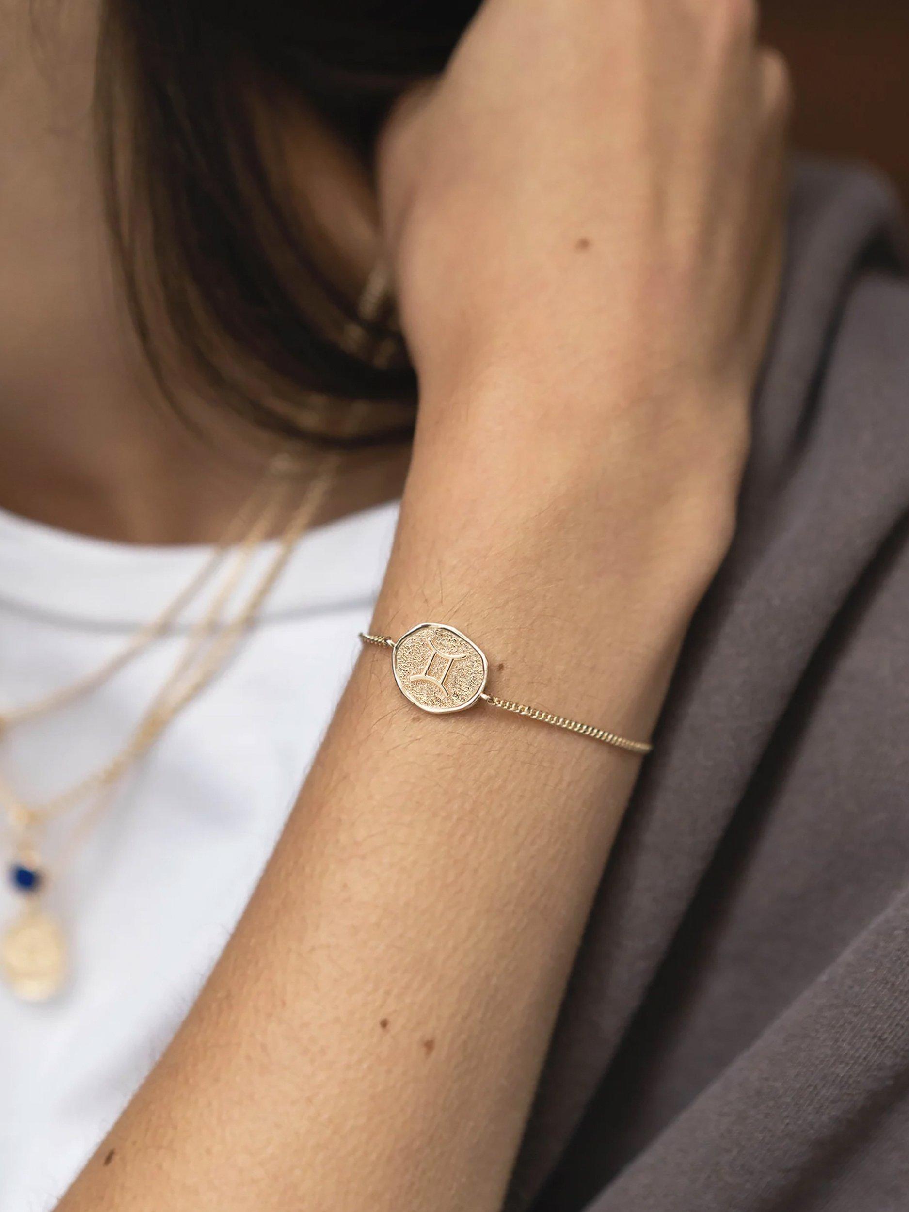 Product image 2 of 4, which shows Tutti Zodiac Charm Chain Bracelet, Gold, Gemini