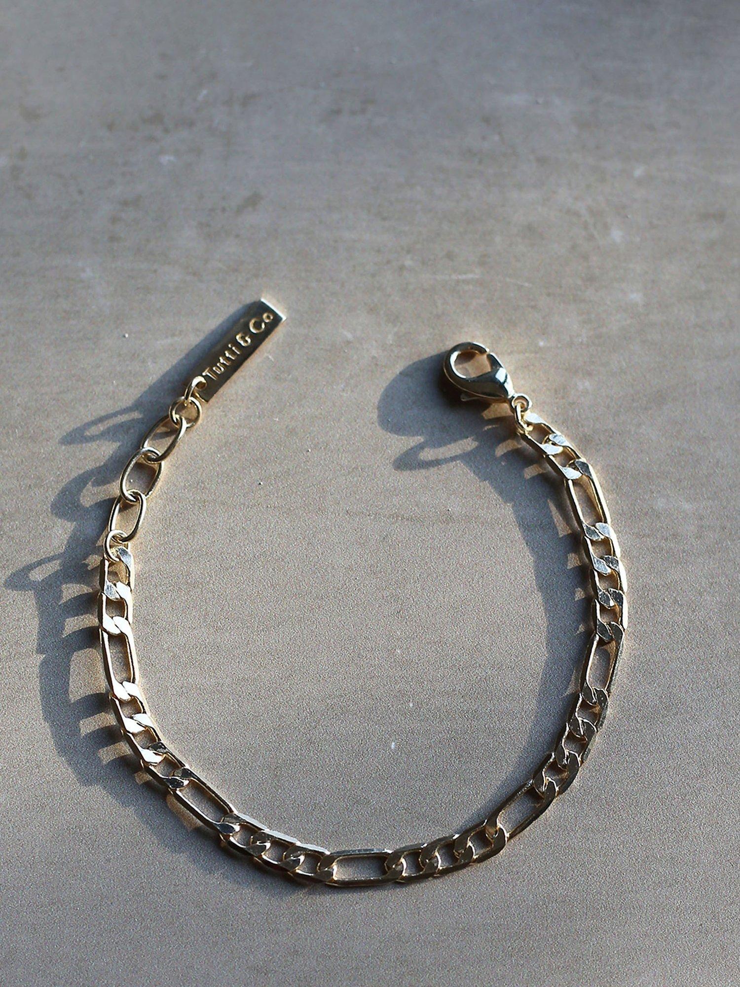 Product image 3 of 4, which shows Tutti & Co Plateau Figaro Link Chain Bracelet, Gold