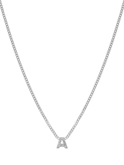 Tutti Textured Alphabet Pendant Necklace, Silver, Silver