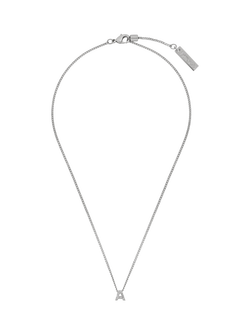Tutti Textured Alphabet Pendant Necklace, Silver - view 2, Silver
