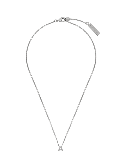 Tutti Textured Alphabet Pendant Necklace, Silver - view 2, Silver