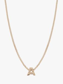 Tutti Textured Alphabet Pendant Necklace, Gold, Gold