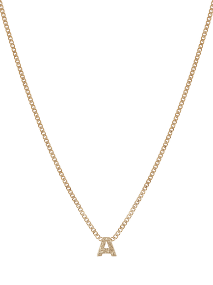 Tutti Textured Alphabet Pendant Necklace, Gold, Gold