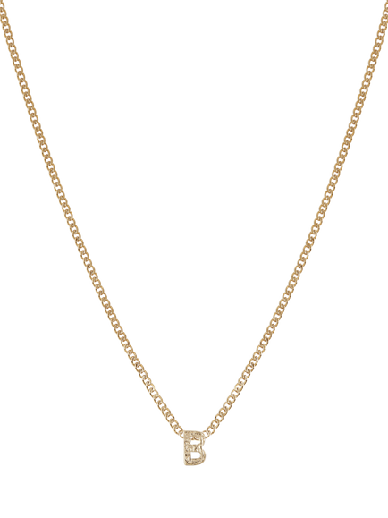 Tutti Textured Alphabet Pendant Necklace, Gold, Gold
