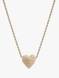 Tutti & Co Embrace Textured Heart Chain Necklace