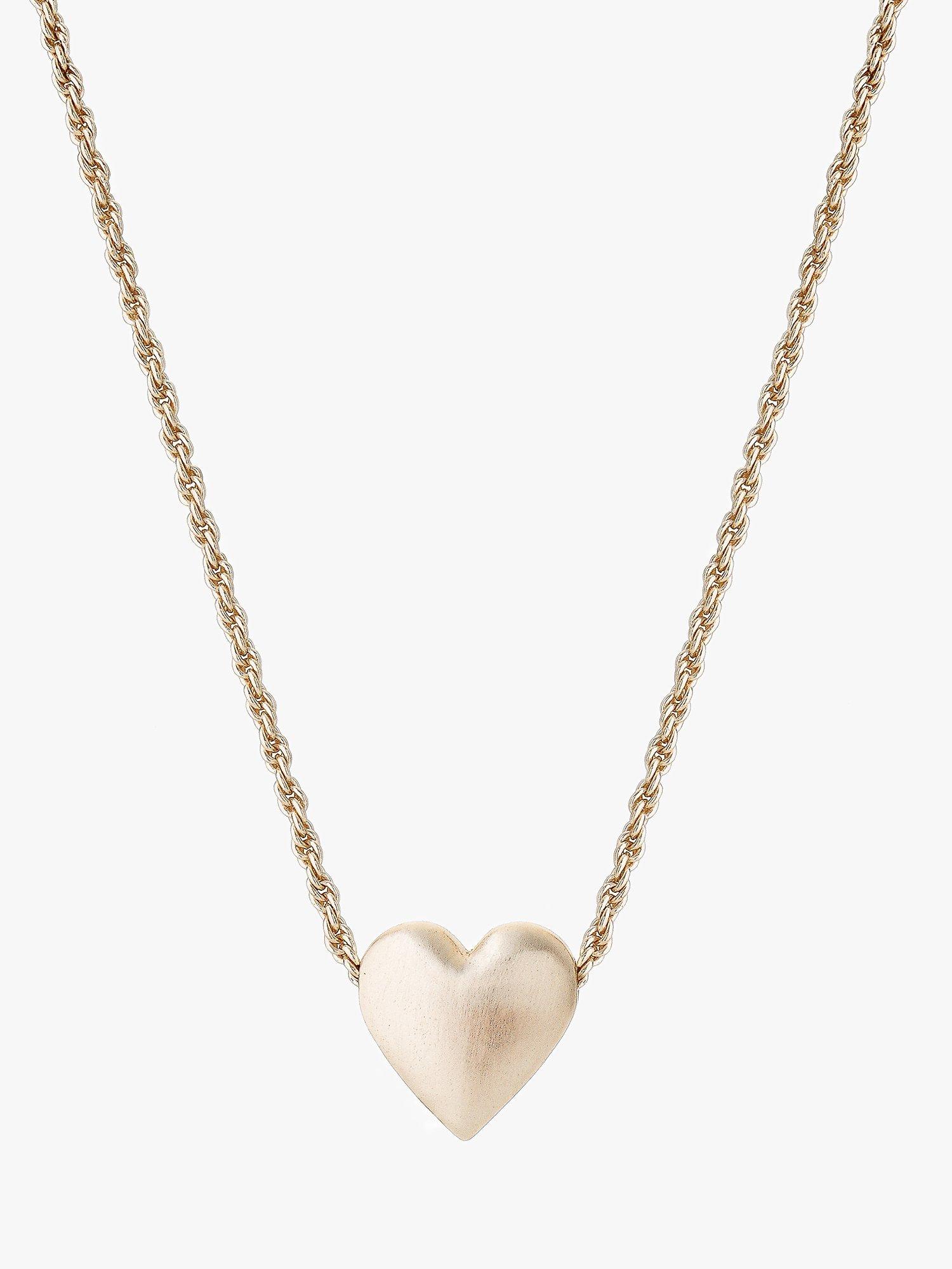 Product image 5 of 6, which shows Tutti & Co Embrace Textured Heart Chain Necklace, Gold