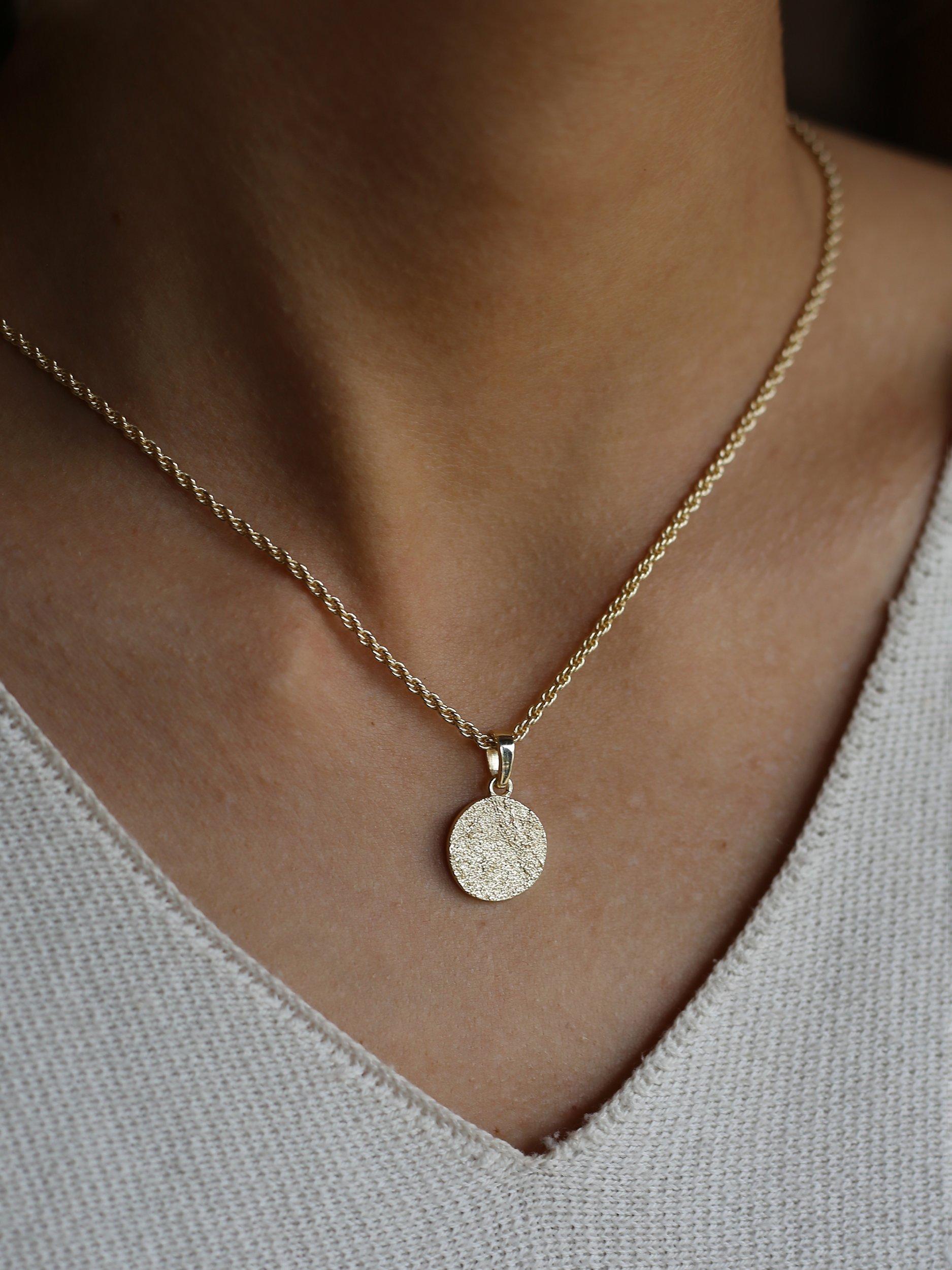 Product image 2 of 4, which shows Tutti & Co Siren Textured Pendant Necklace, Gold