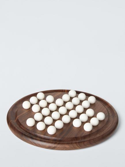 John Lewis Slow Living Walnut Wood & Marble Solitaire Board, 