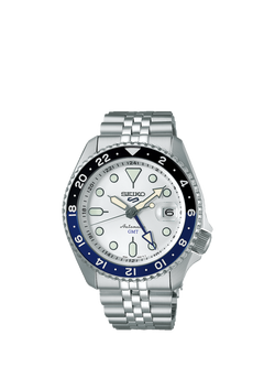 Seiko SSK033K1 Men's 5 Sports SKX GMT Date Automatic Bracelet Strap Watch, Silver, Silver