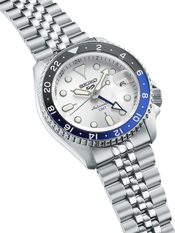 Seiko SSK033K1 Men's 5 Sports SKX GMT Date Automatic Bracelet Strap Watch, Silver - view 2, Silver