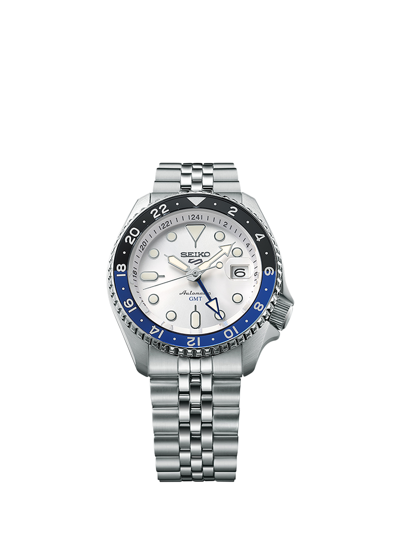Product image 3 of 6, which shows Seiko SSK033K1 Men's 5 Sports SKX GMT Date Automatic Bracelet Strap Watch, Silver