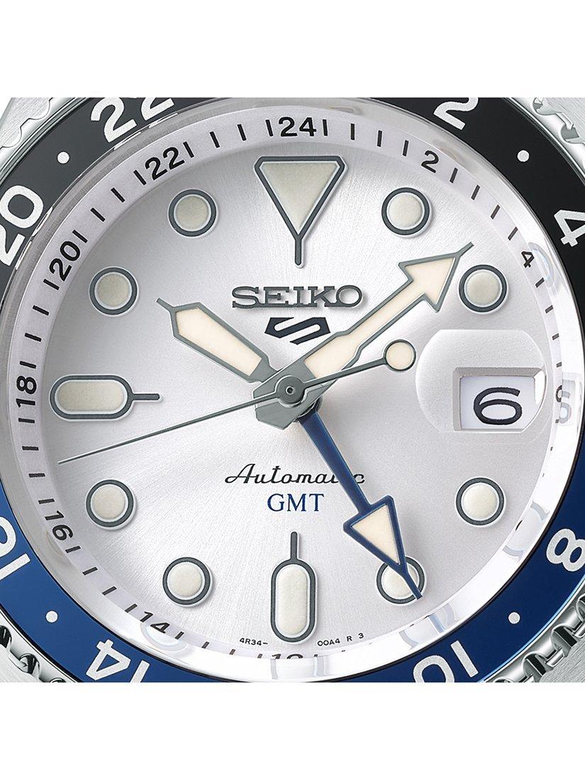 Product image 4 of 6, which shows Seiko SSK033K1 Men's 5 Sports SKX GMT Date Automatic Bracelet Strap Watch, Silver