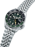 Seiko SSK035K1 Men's 5 Sports SKX GMT Date Automatic Bracelet Strap Watch, Green/Silver